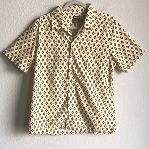Todd Snyder x Albiate Geometric Pattern Short Sleeve Button Front Shirt